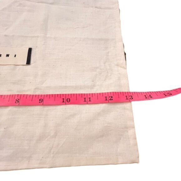 Marni Dust Cover Bag Storage Bag Drawstring 22 x 13 Beige w/ Black Logo Travel - Picture 6 of 7
